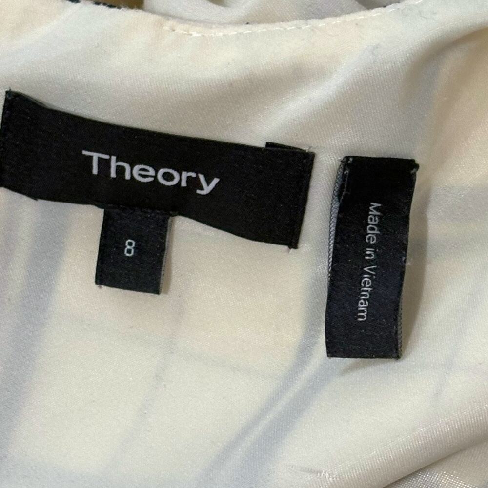 Theory Sleeveless Plaid Dress - Size 8 - Ivory - Shift, Above Knee, Work Classic - Picture 3 of 12